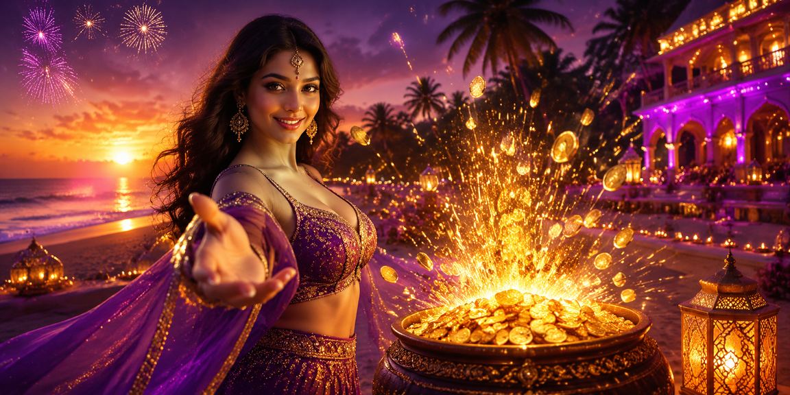 Cricket enthusiasts and casino players celebrating Diwali at Goa beach